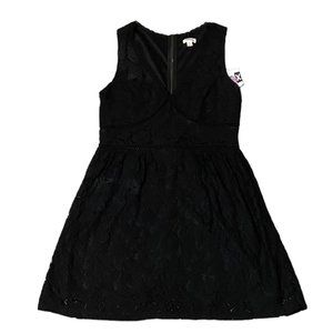 Women’s Xhilaration Dress, Medium, Black V-Neck, A-line